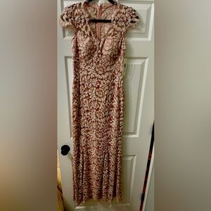 New unworn PINK/NUDE (Navy photos for reference only) lace dress/gown